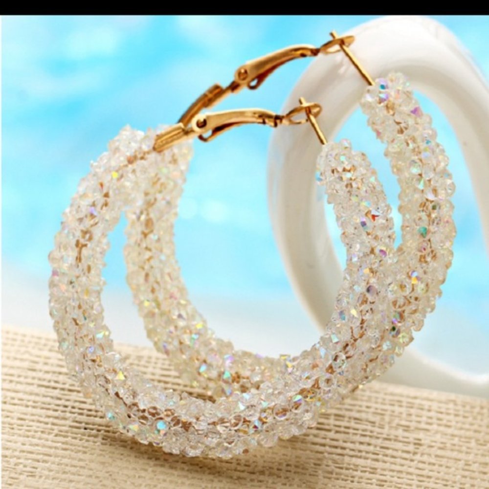 Acrylic Crystal Hoops - Picture 2 of 3